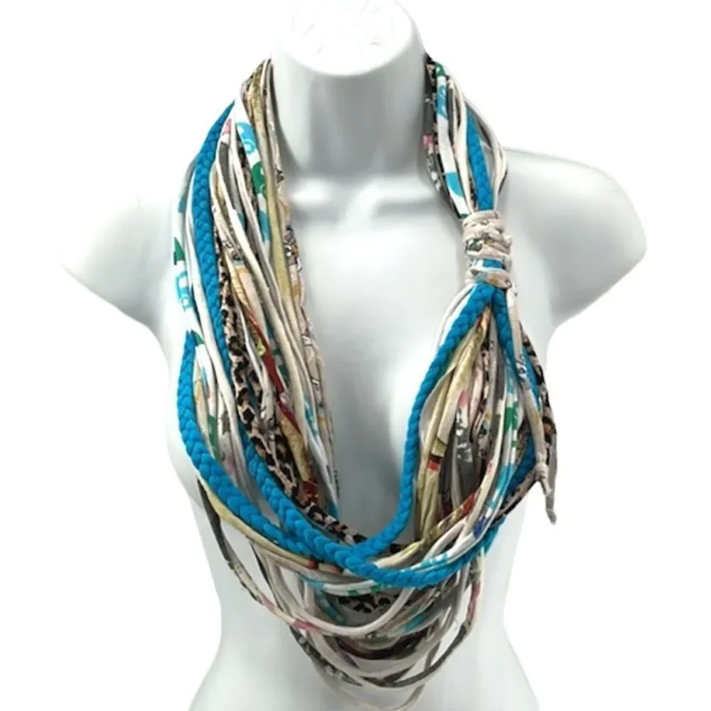 Dona Bela Shreds upcycled recycled clothing neckwear necklace scarf NEW NWT